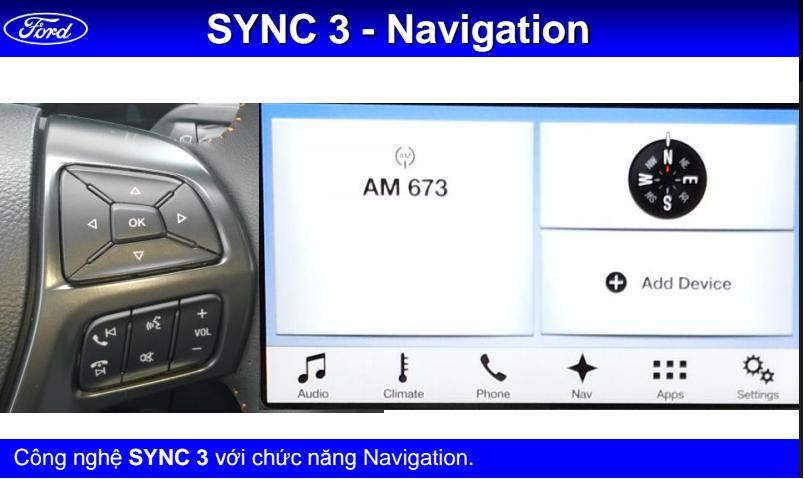 Sử dụng SYNC 3 với chức năng Navigation tr&ecirc;n Ford Ranger Wildtrak